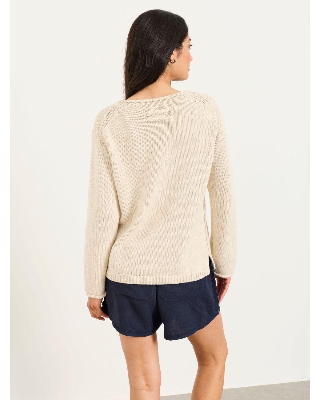 FatFace White Snoopy Knitted Jumper