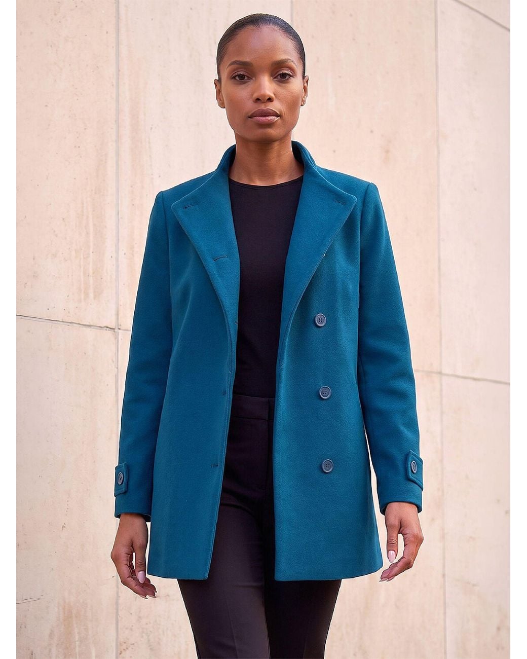 Roman Blue Funnel Neck Jacket