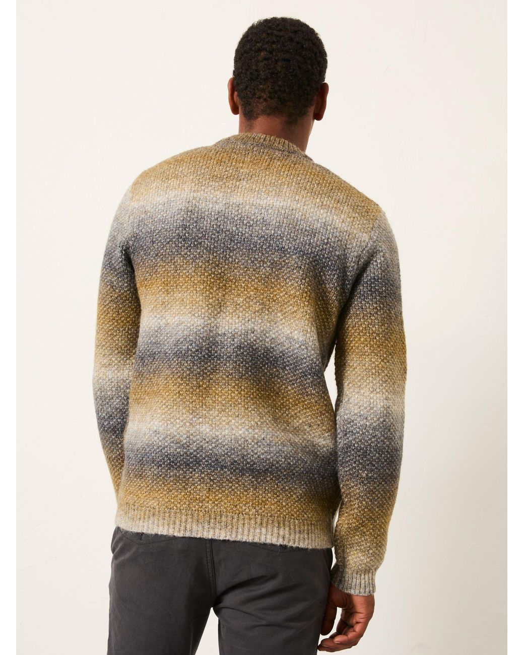 FatFace Blue Ombre Knitted Crew Jumper for men