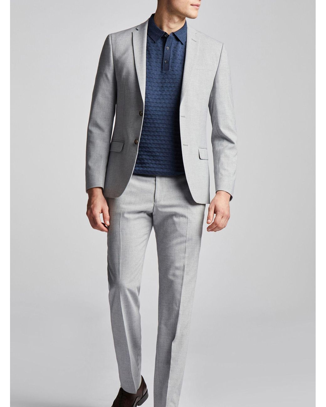 Antique Rogue Gray Plain Slim Jacket for men