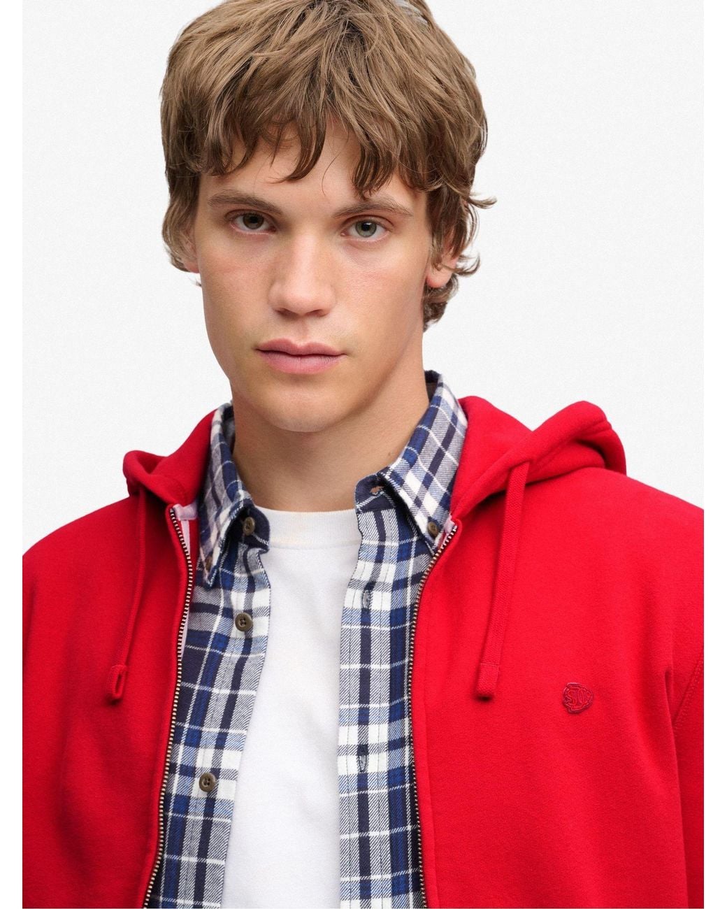 Superdry Red & Co Essential Logo Zip Hoodie for men
