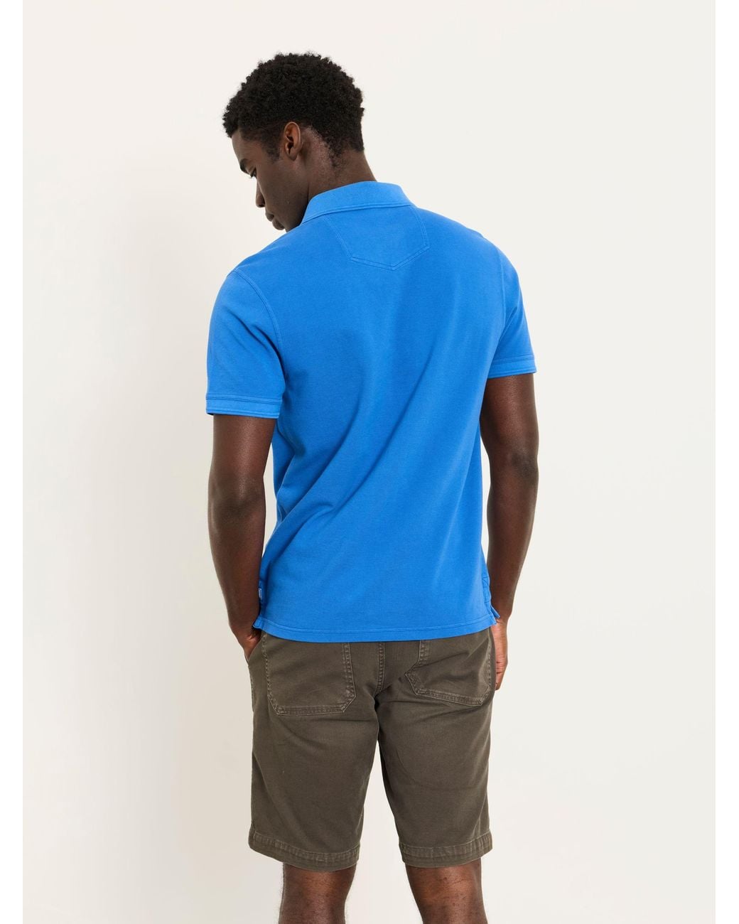 FatFace Blue Short Sleeve Pique Polo Shirt for men