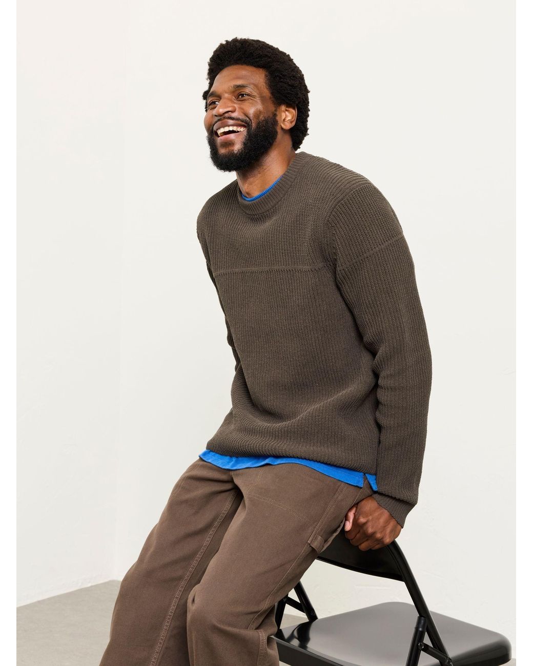 FatFace Brown Kelbrook Knitted Crew Neck Jumper for men