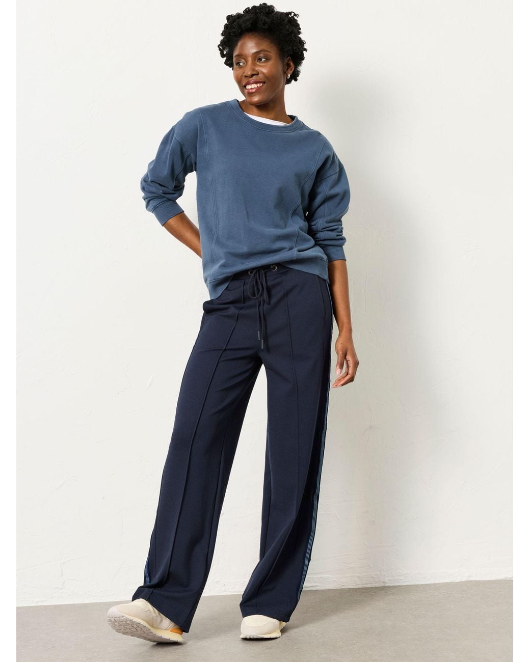 FatFace Blue Ely Ponte Wide Leg Trouser