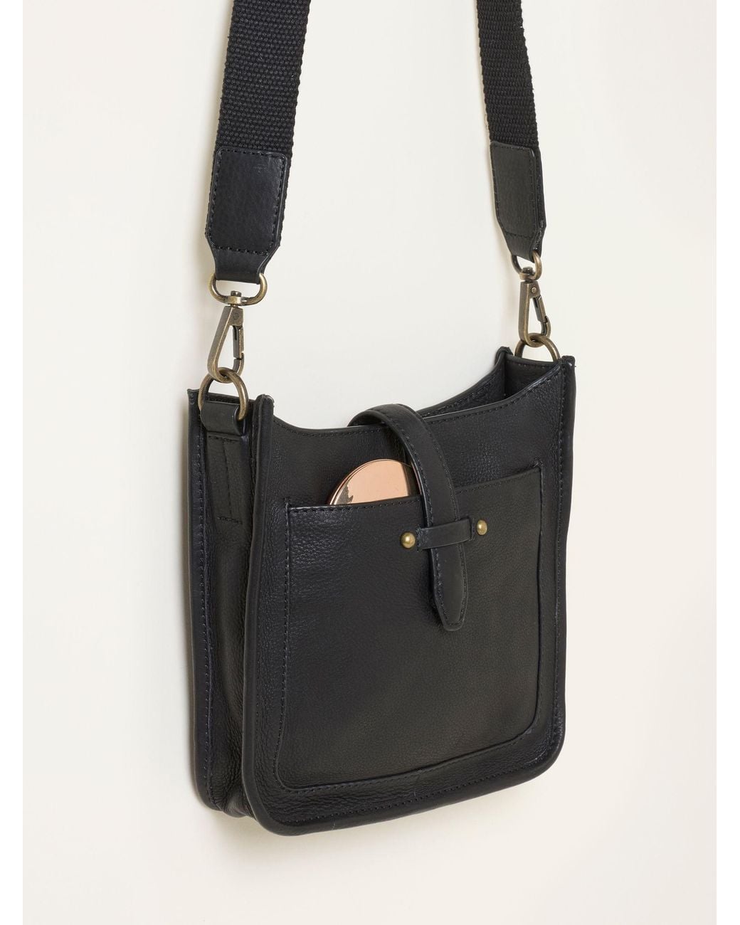 FatFace Black Fatface Mini Alma Leather Crossbody Bag