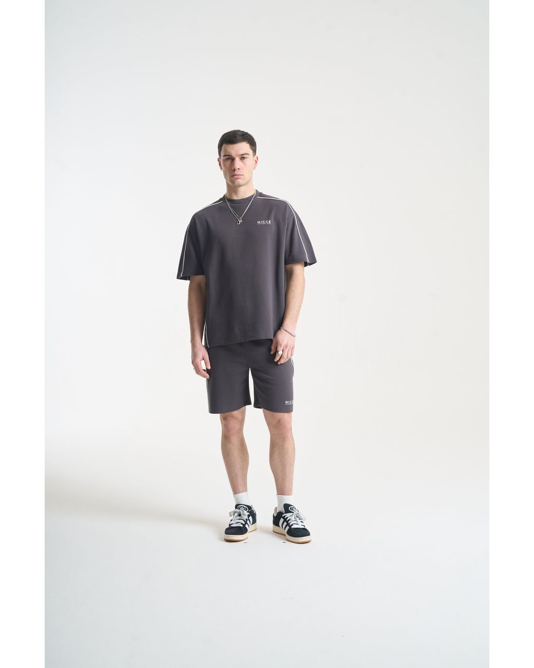 Nicce London Blue Piper T-Shirt & Shorts Set for men