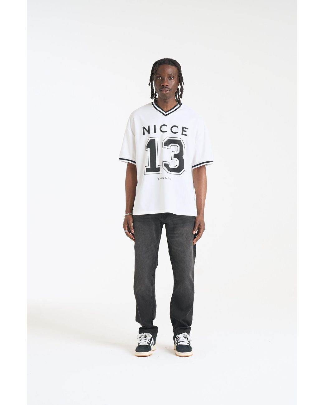 Nicce London White Pitched Football Shirt for men
