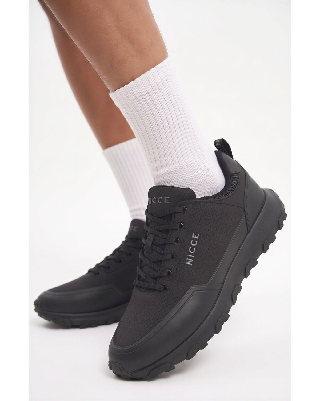 Nicce London Black Sencon Trainers for men
