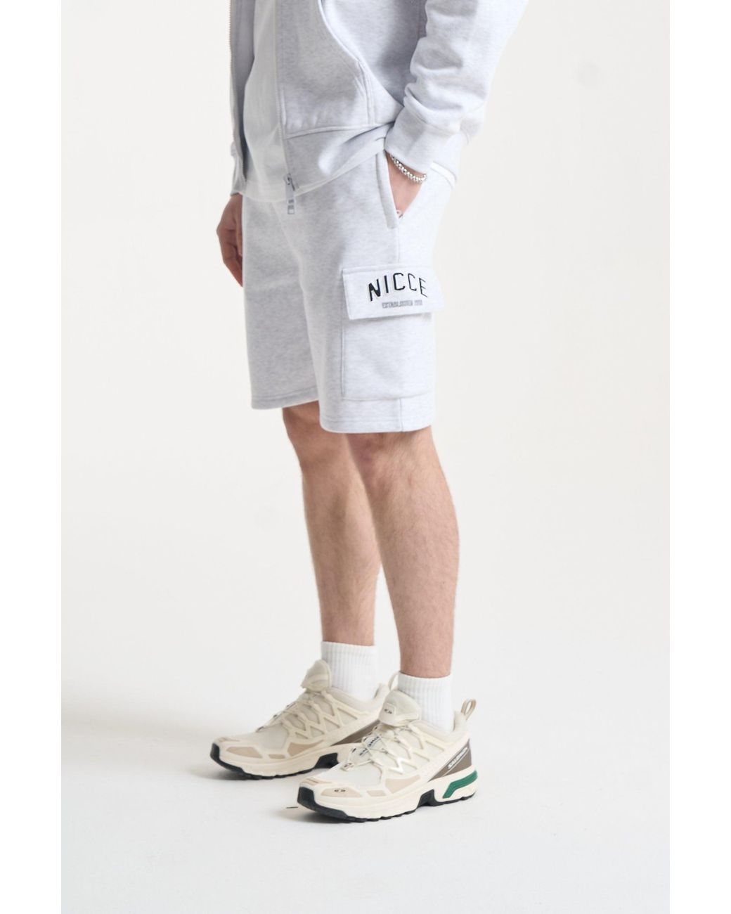 Nicce London White Elevate Shorts for men
