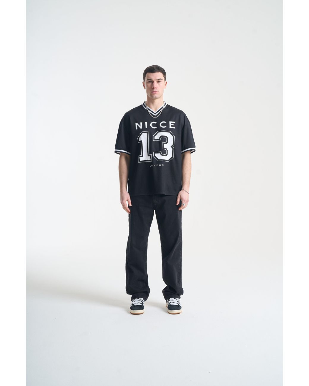 Nicce London Black Pitched Football Shirt for men