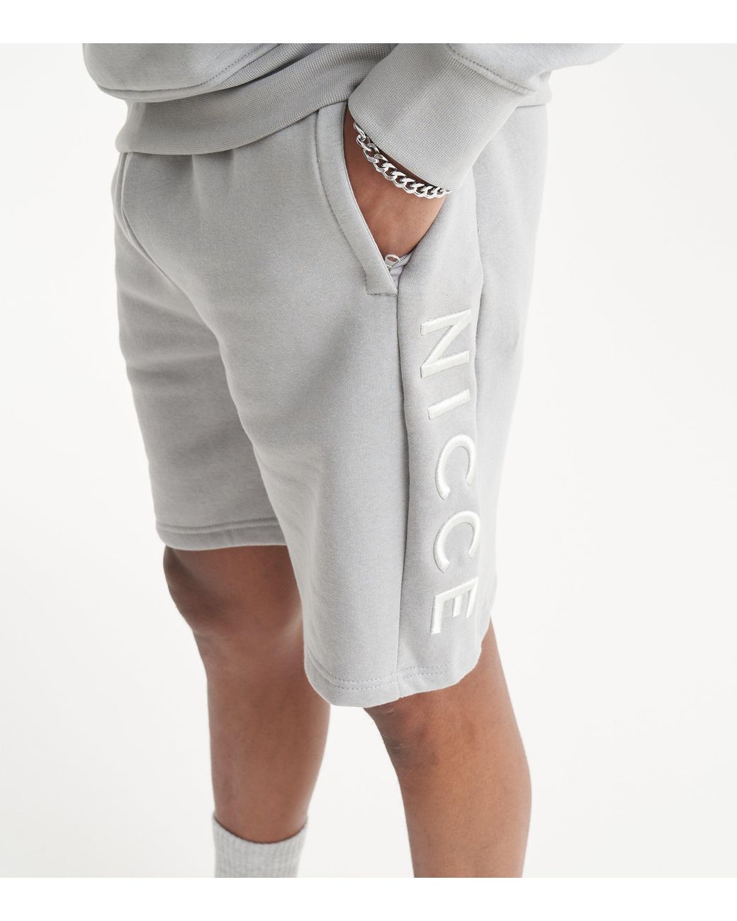 Nicce London Gray Mercury Shorts for men