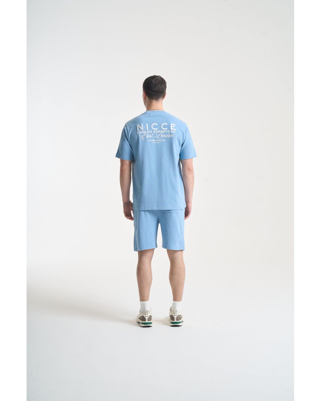 Nicce London Blue Cera T-Shirt & Shorts Set for men