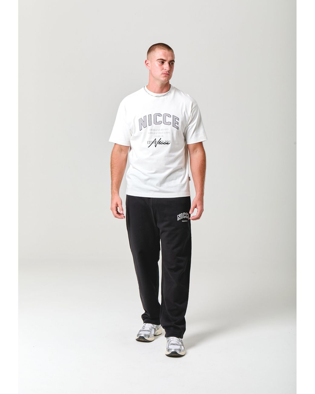 Nicce London White Elevate Oversized T-Shirt for men