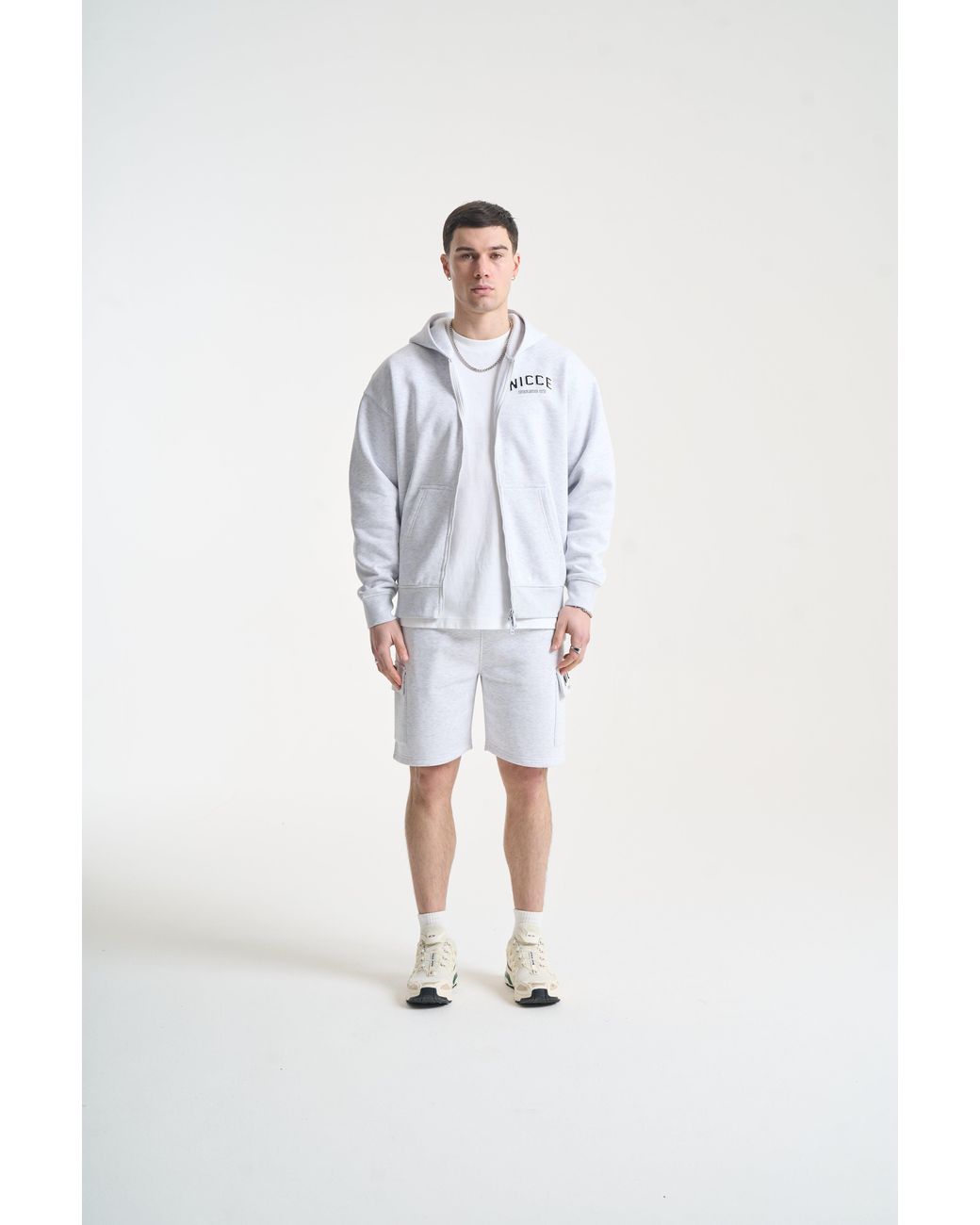 Nicce London White Elevate Shorts for men