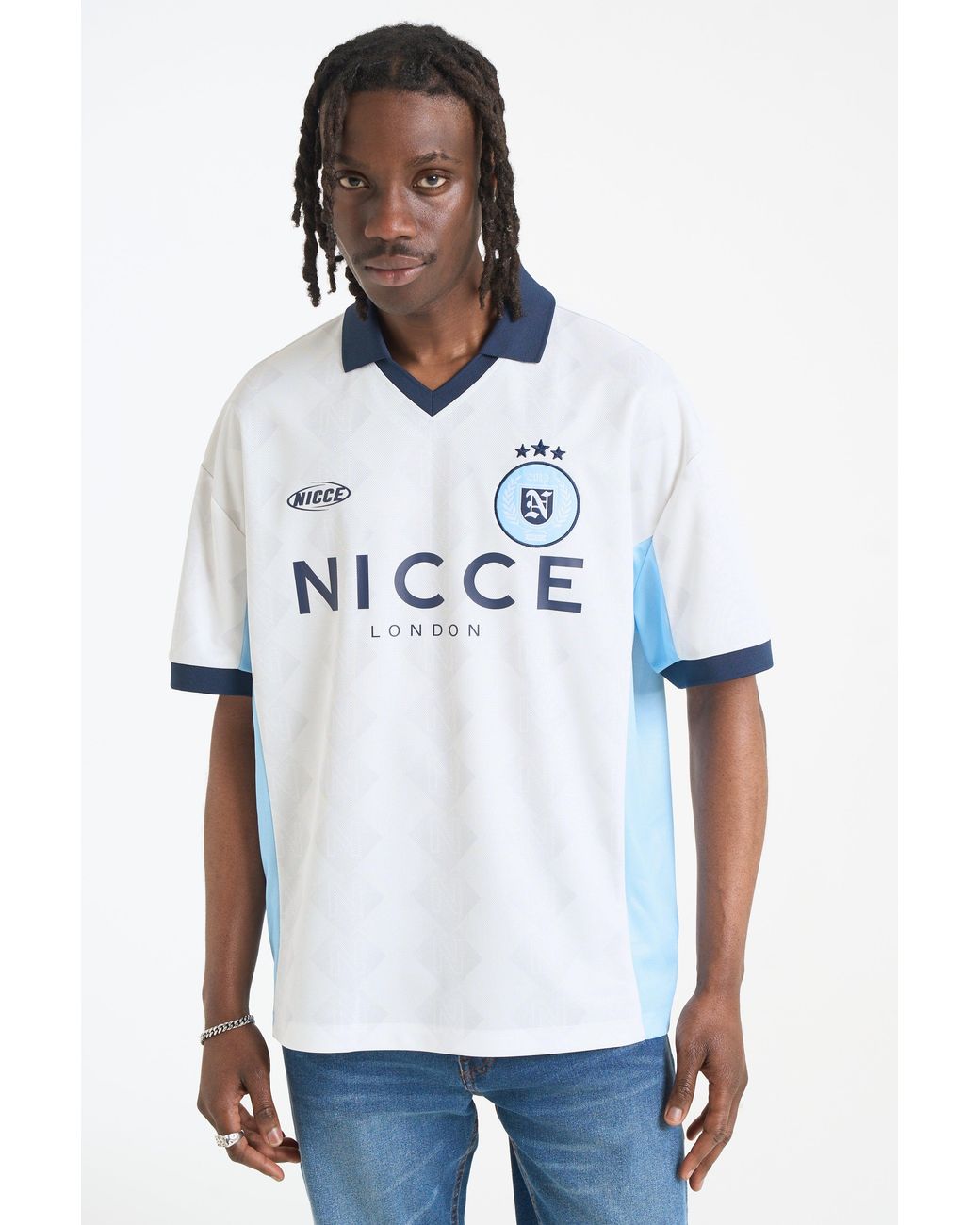 Nicce London White Billete Football Shirt for men
