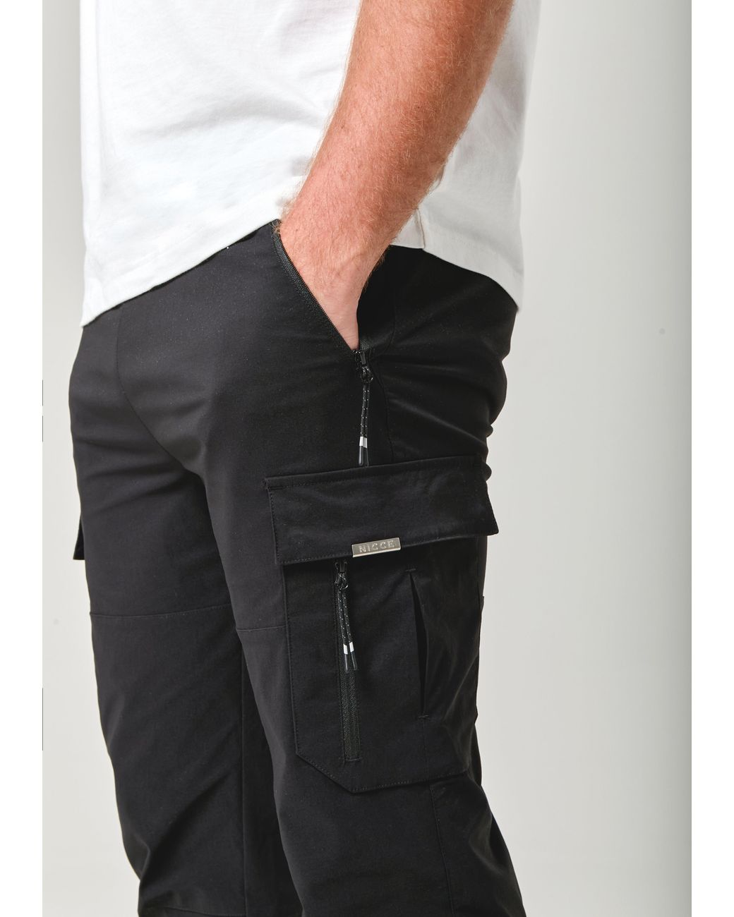 Nicce London White Odyssey Cargo Pants for men