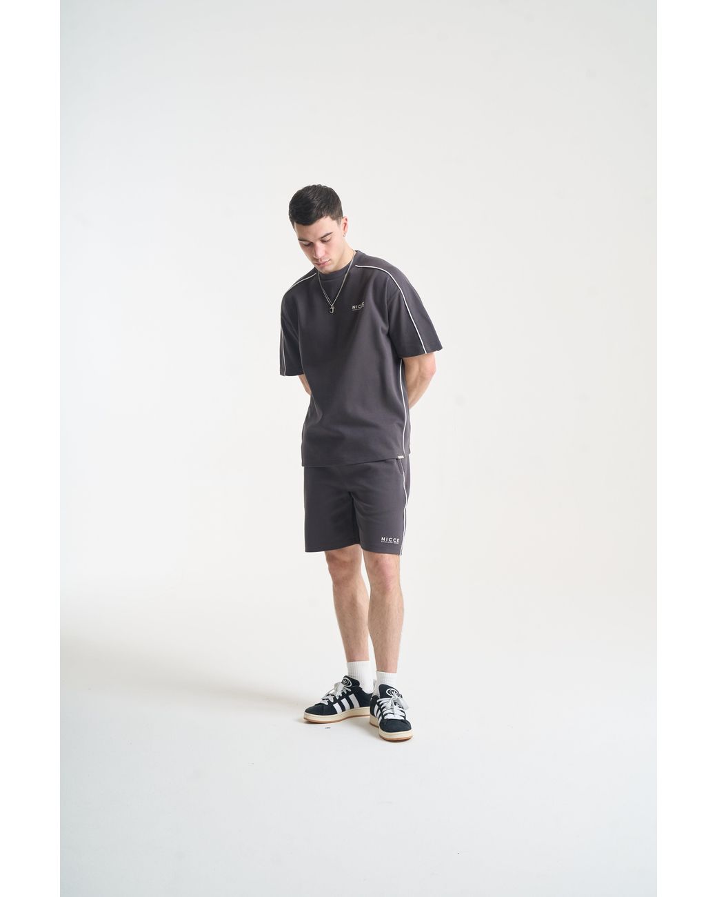 Nicce London Blue Piper T-Shirt & Shorts Set for men