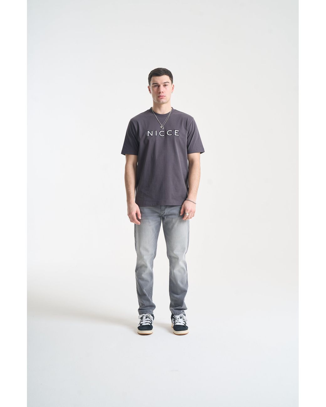Nicce London Gray Mercury Outline T-Shirt for men