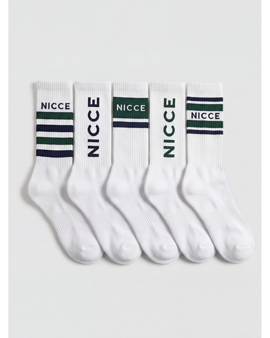 Nicce London White 5 Pack Crew-Cooper Socks for men