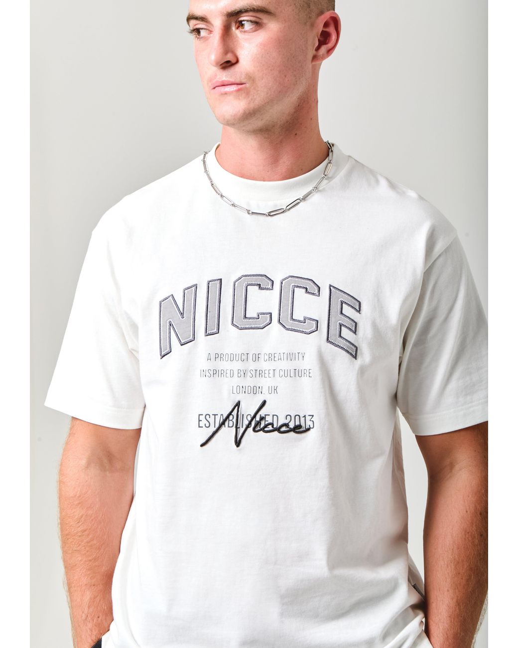Nicce London White Elevate Oversized T-Shirt for men