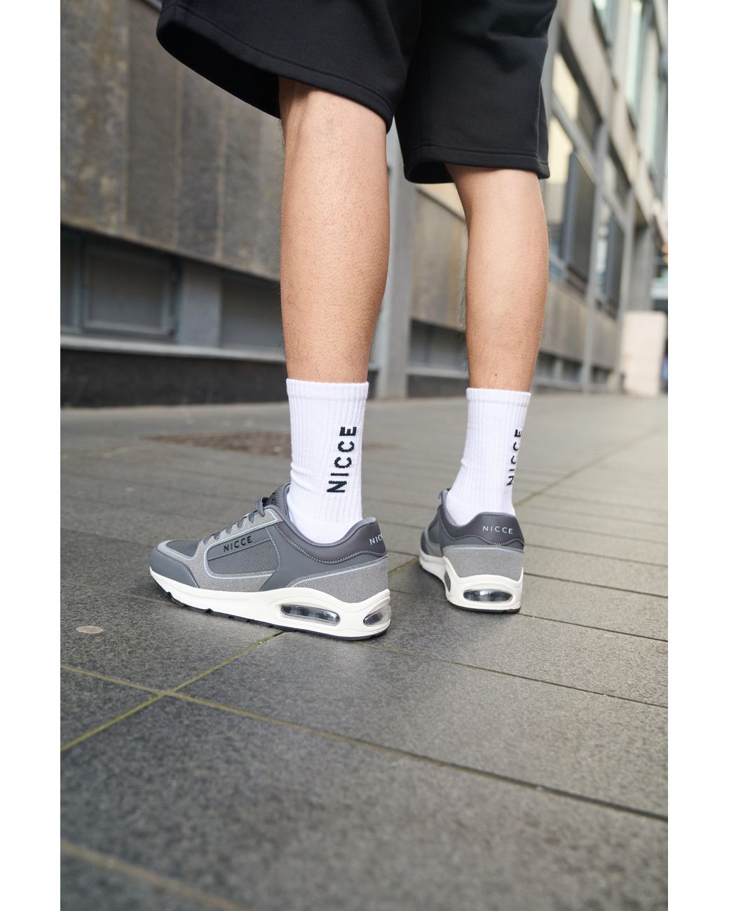 Nicce London Gray Elossi Trainers for men