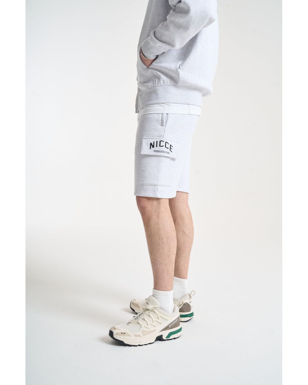 Nicce London White Elevate Shorts for men