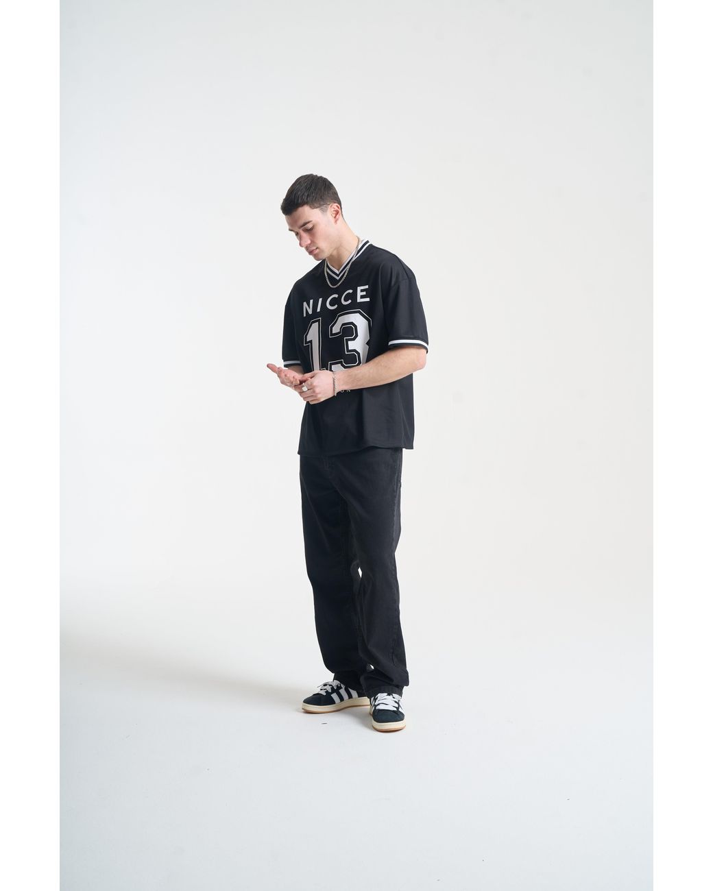 Nicce London Black Pitched Football Shirt for men