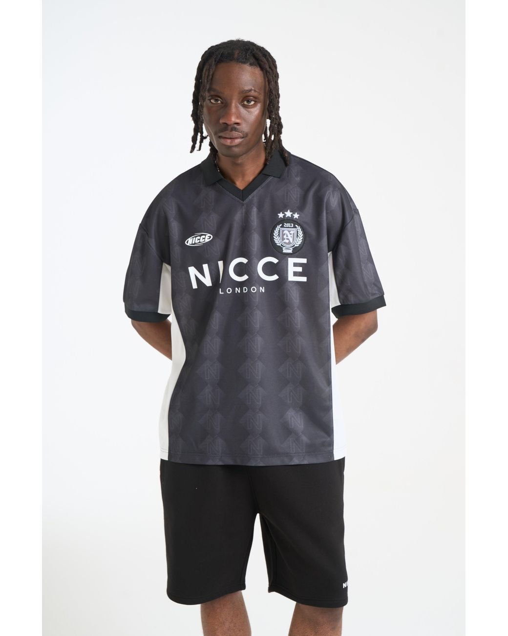 Nicce London Black Billete Football Shirt for men