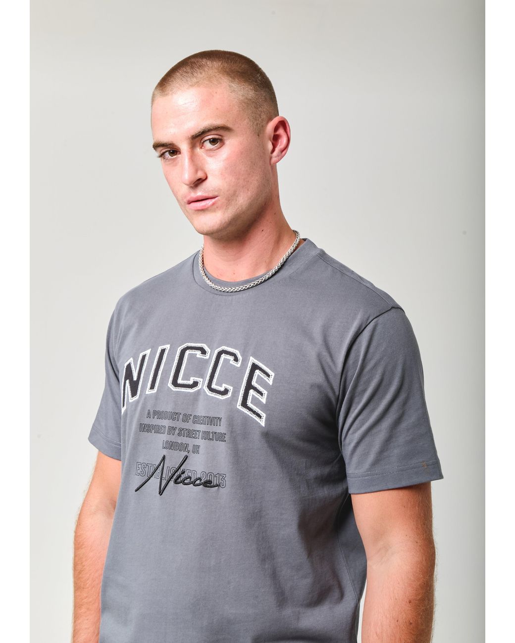 Nicce London Gray Elevate T-Shirt for men