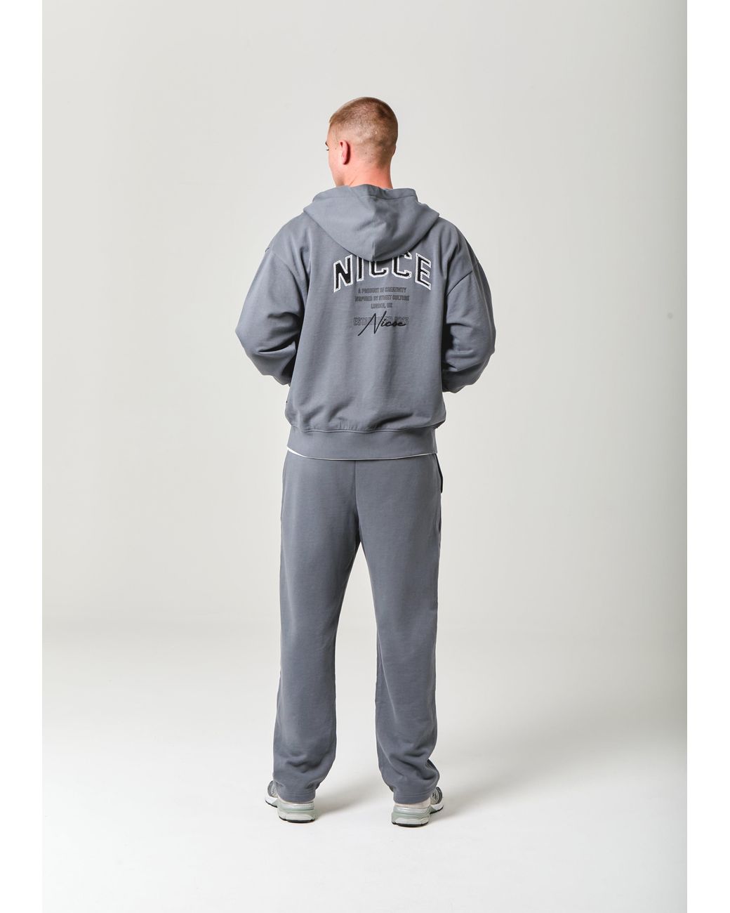Nicce London Blue Elevate Zip Thru Hoodie for men