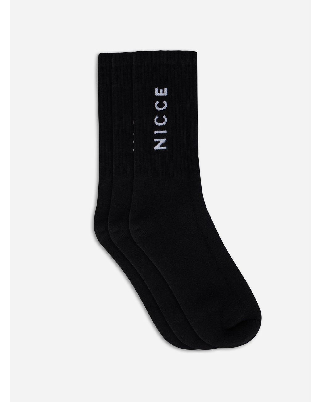Nicce London Black Rovato 3 Pack Crew Socks for men