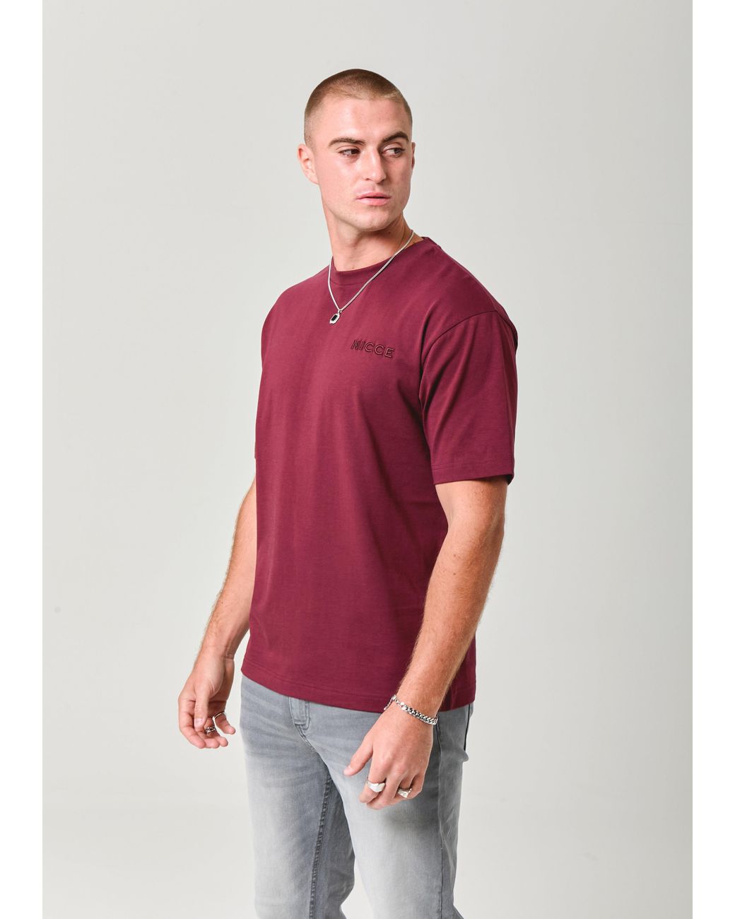 Nicce London Red Script Essential T-Shirt for men