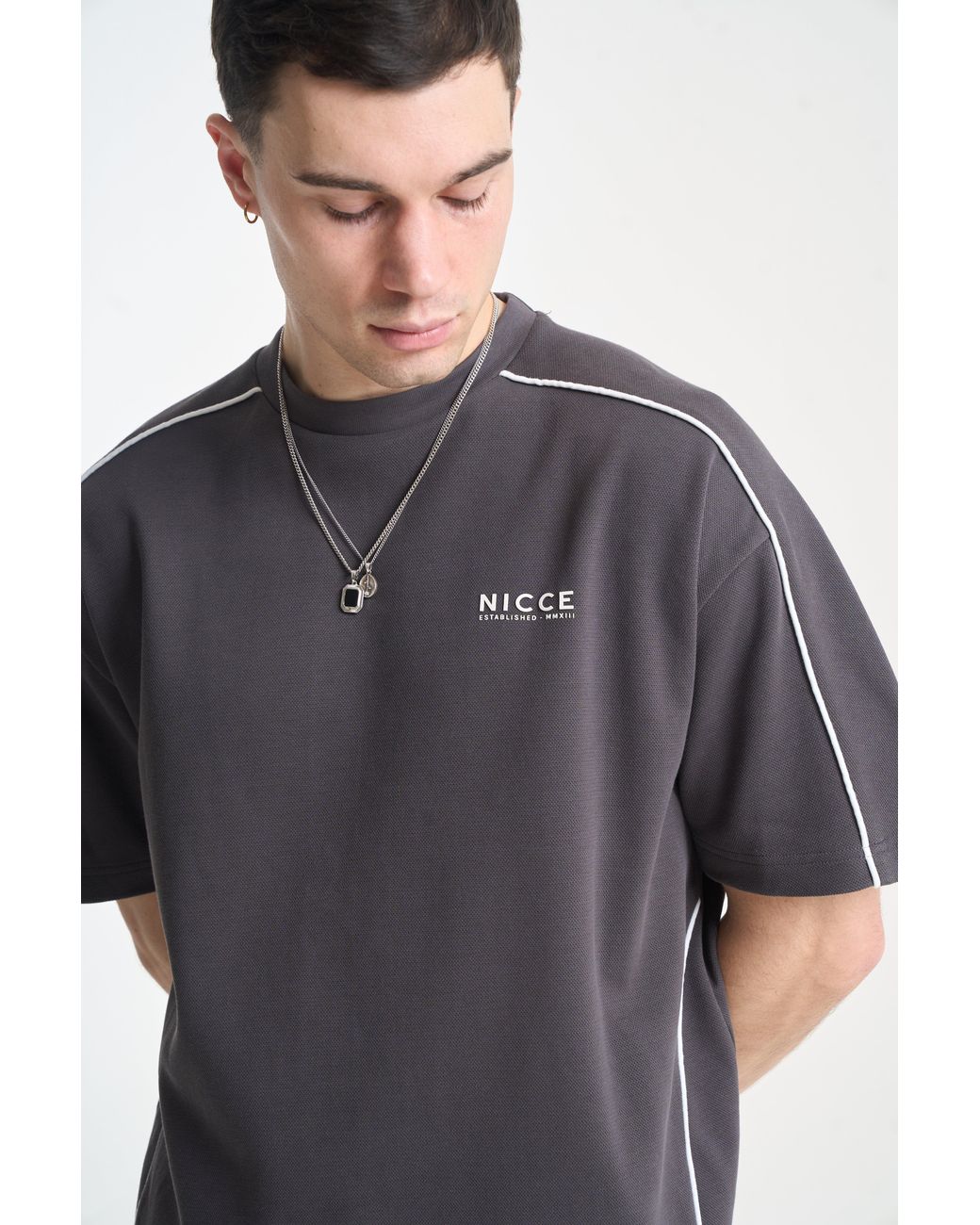 Nicce London Blue Piper T-Shirt & Shorts Set for men