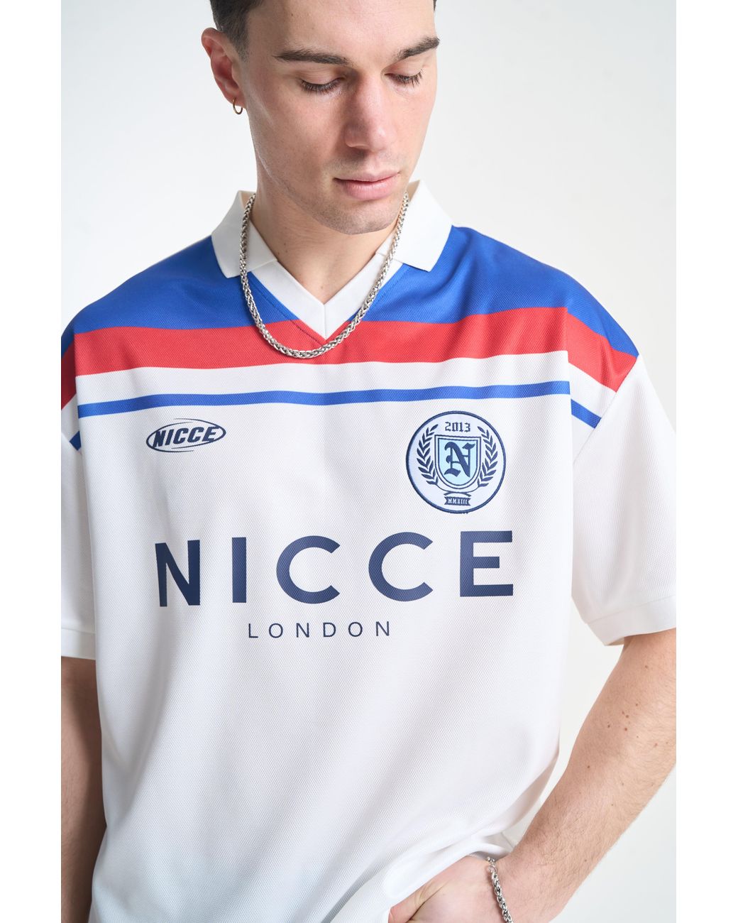 Nicce London White Midfield Football Shirt for men