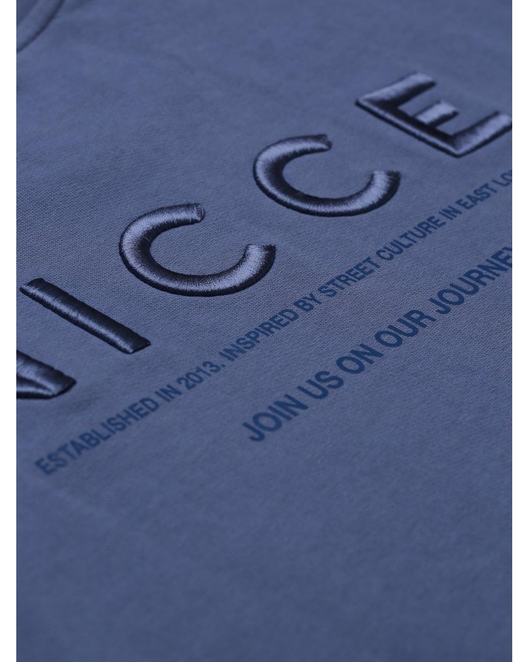 Nicce London Blue Script Essential Crew for men
