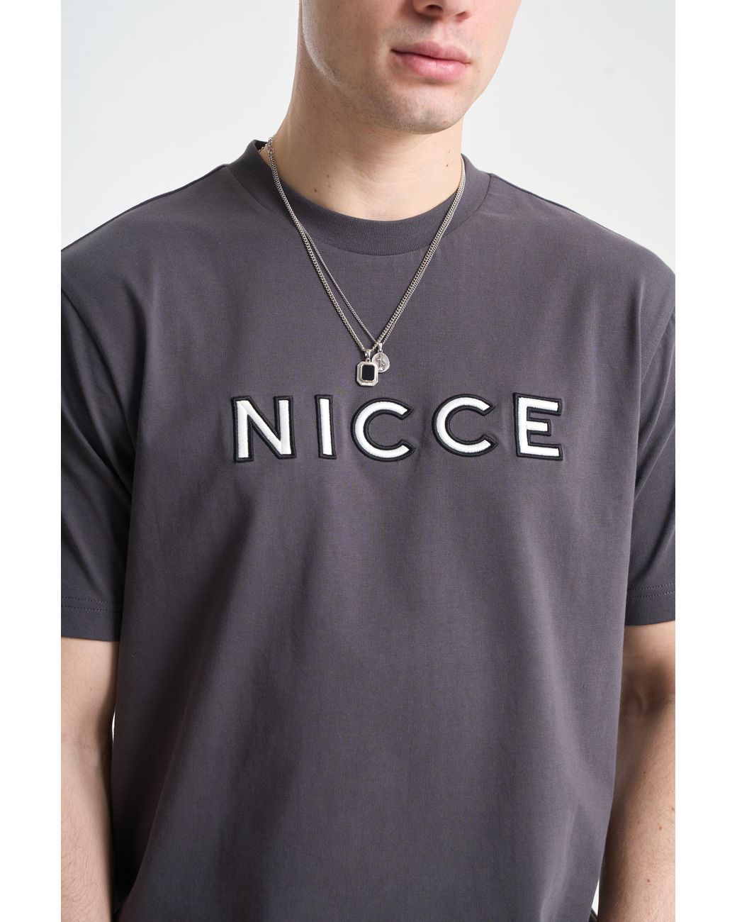Nicce London Gray Mercury Outline T-Shirt for men