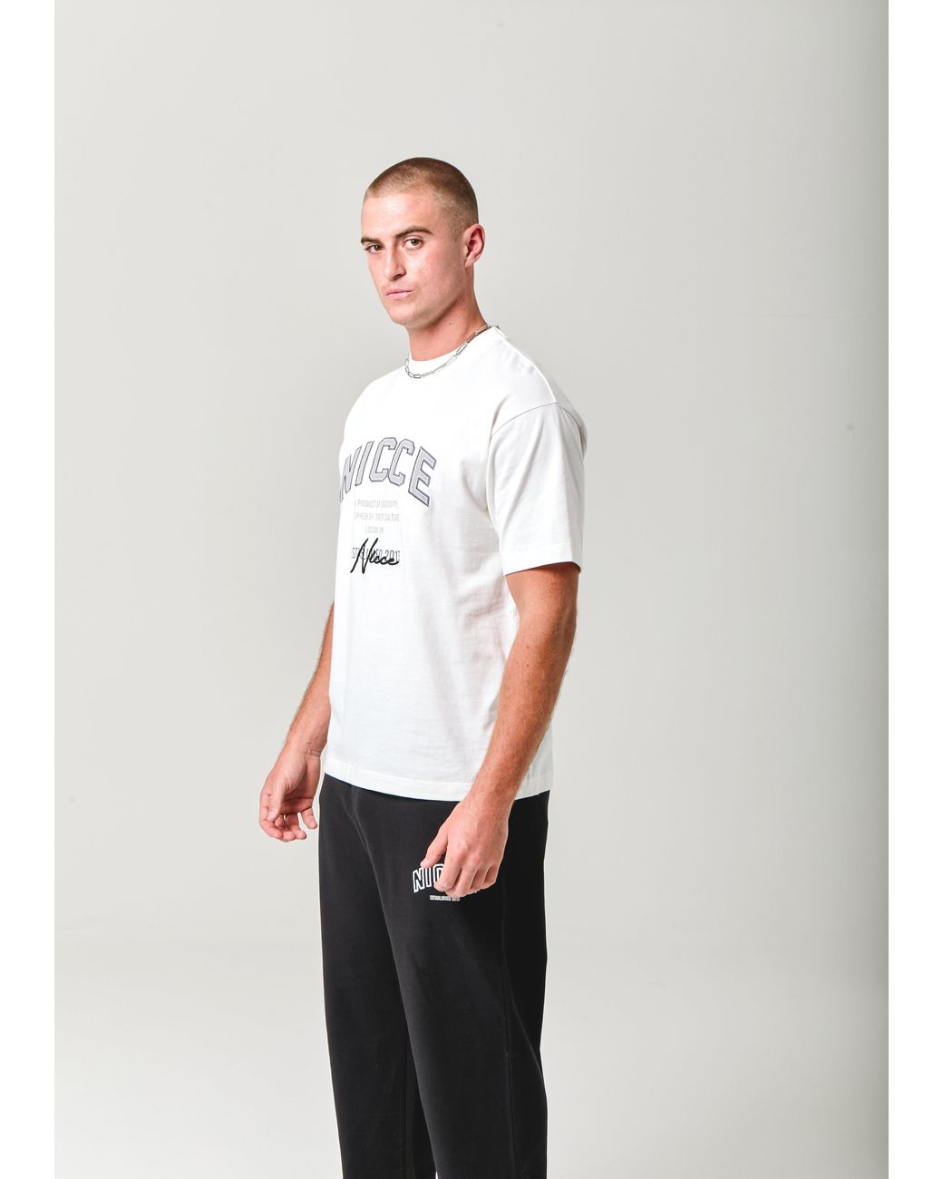 Nicce London White Elevate Oversized T-Shirt for men