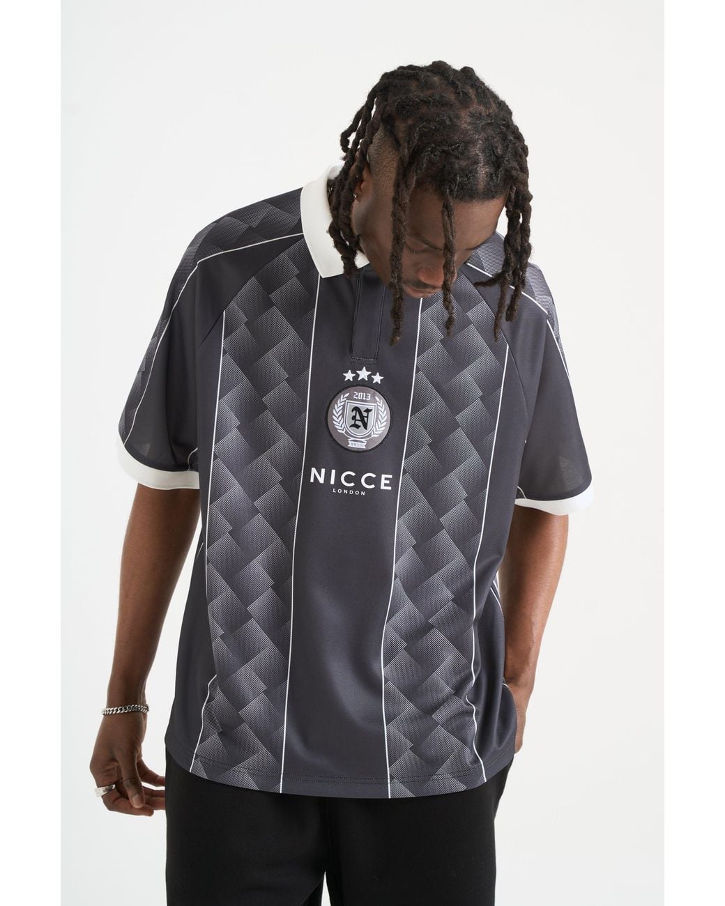 Nicce London Black Soccer Football Shirt for men