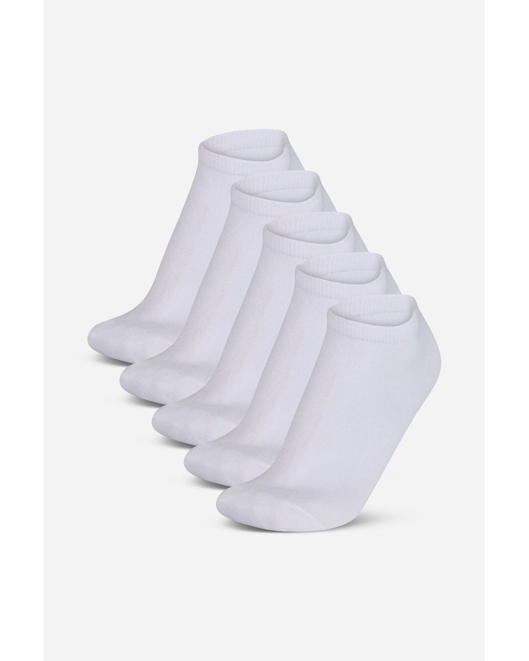 Nicce London White 5 Pack Trainer-Liner Annis Socks for men