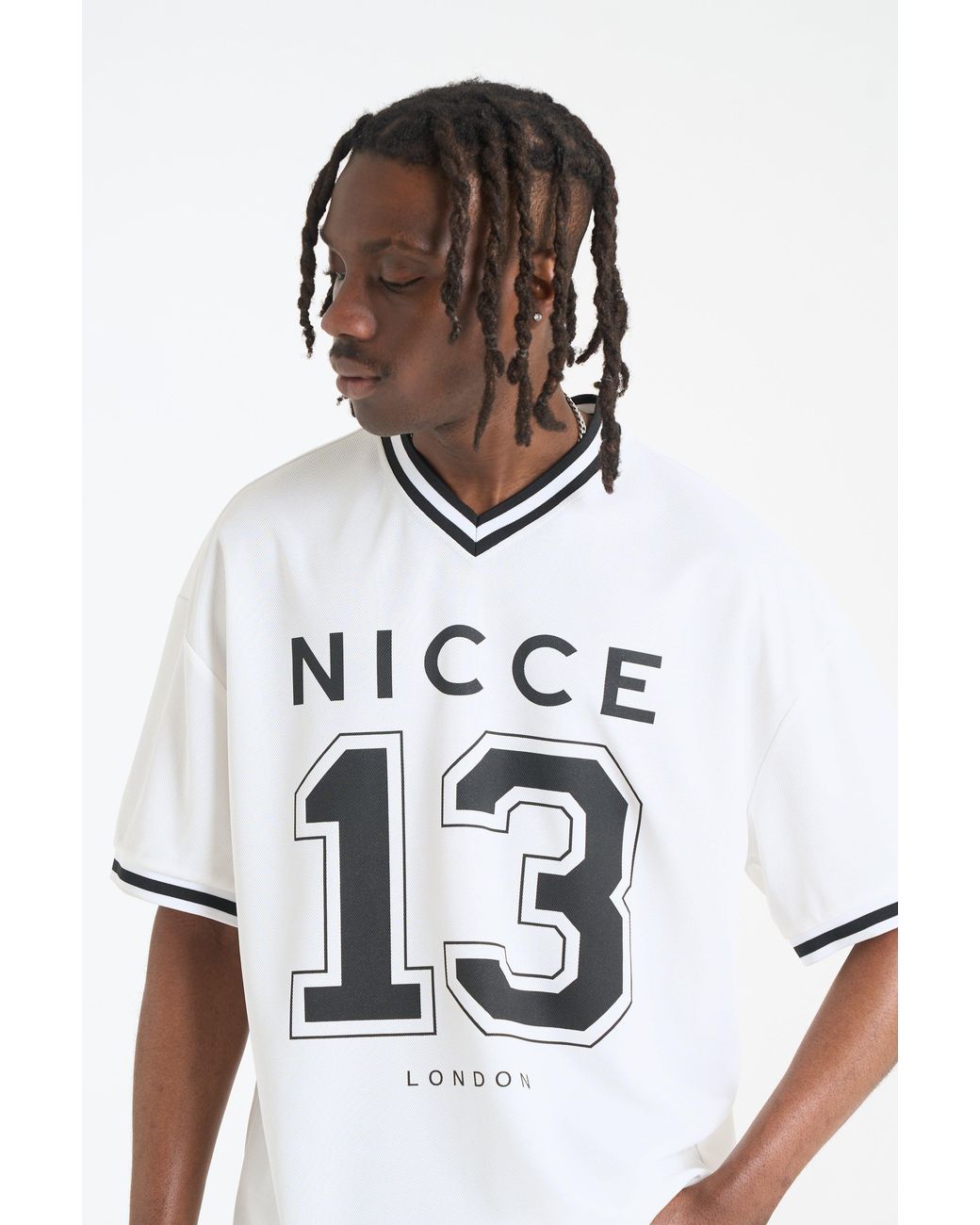 Nicce London White Pitched Football Shirt for men