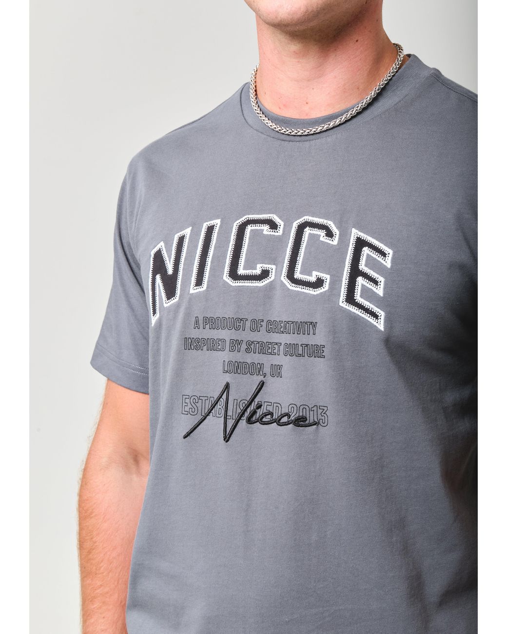 Nicce London Gray Elevate T-Shirt for men