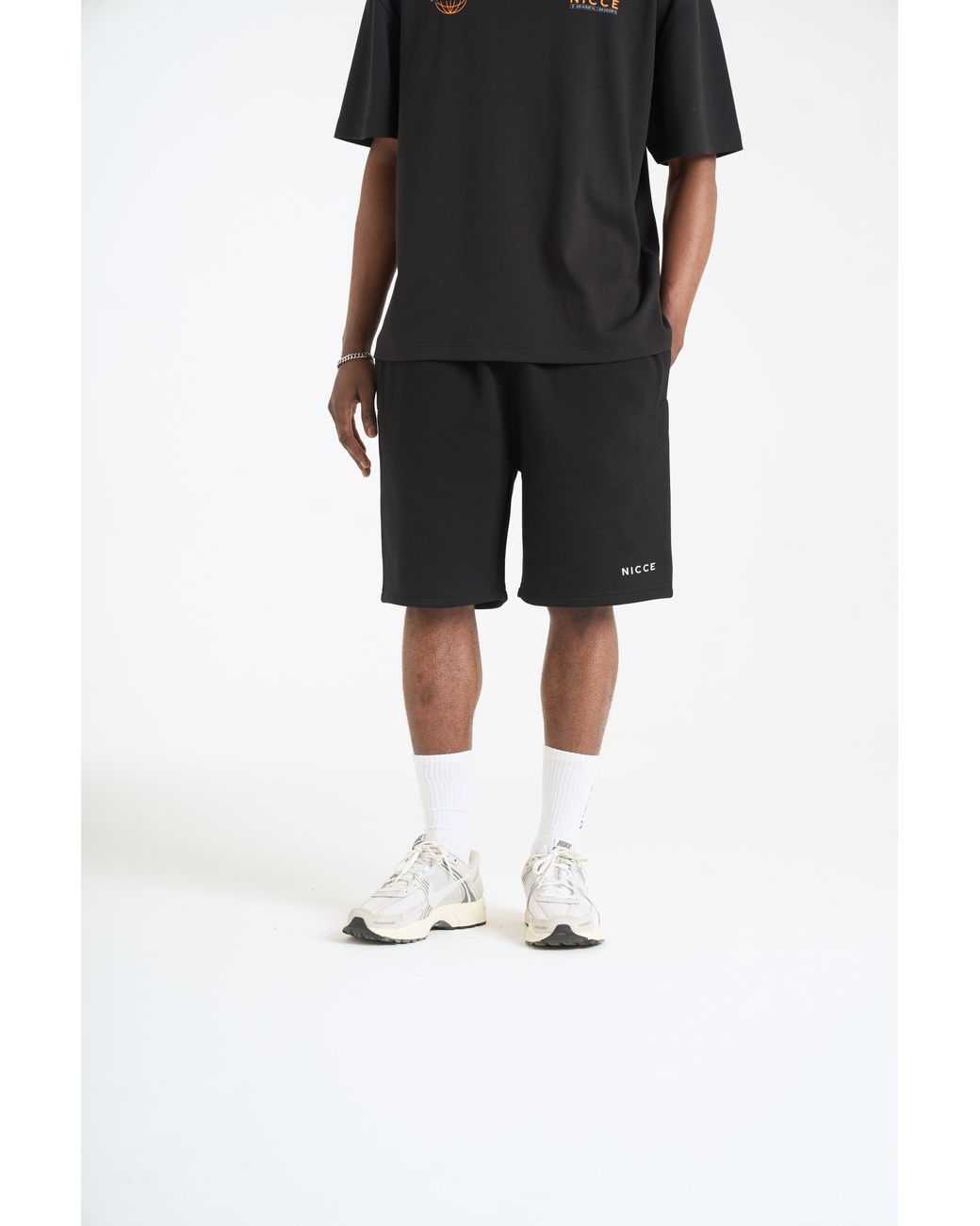 Nicce London Black Avensi Shorts for men