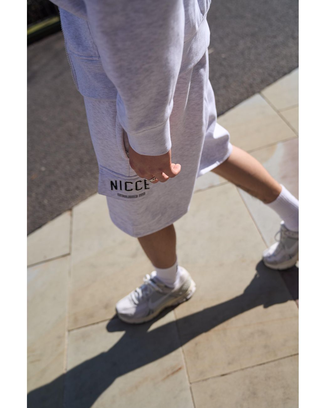 Nicce London White Elevate Shorts for men