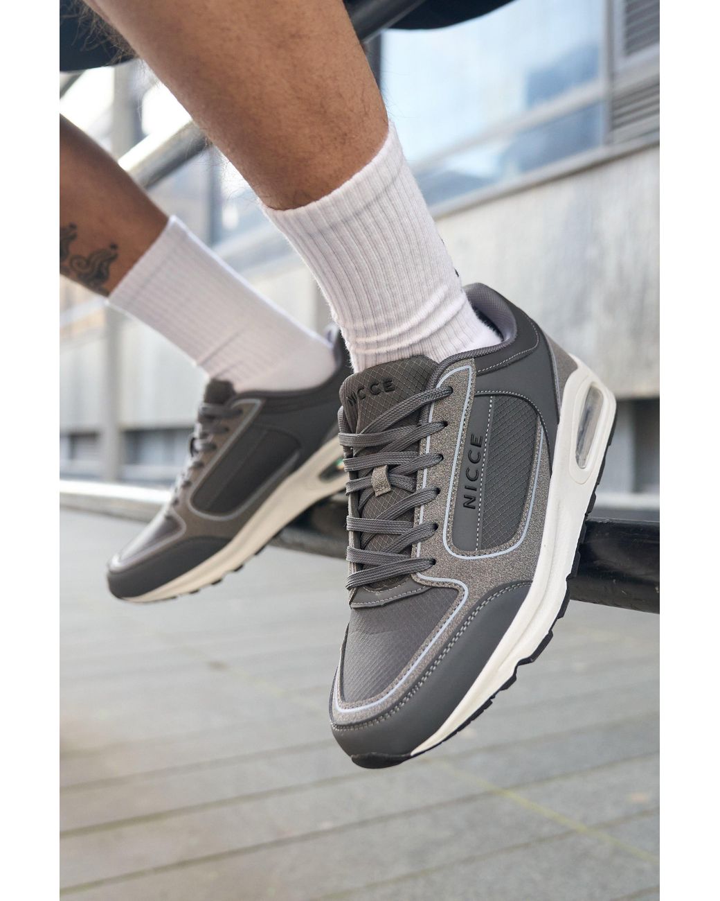 Nicce London Gray Elossi Trainers for men