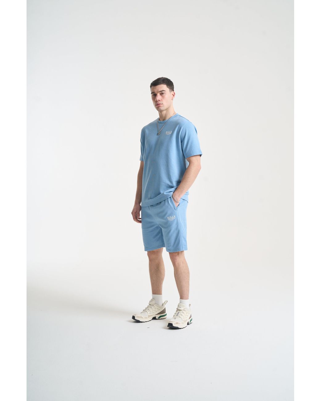 Nicce London Blue Cera T-Shirt & Shorts Set for men