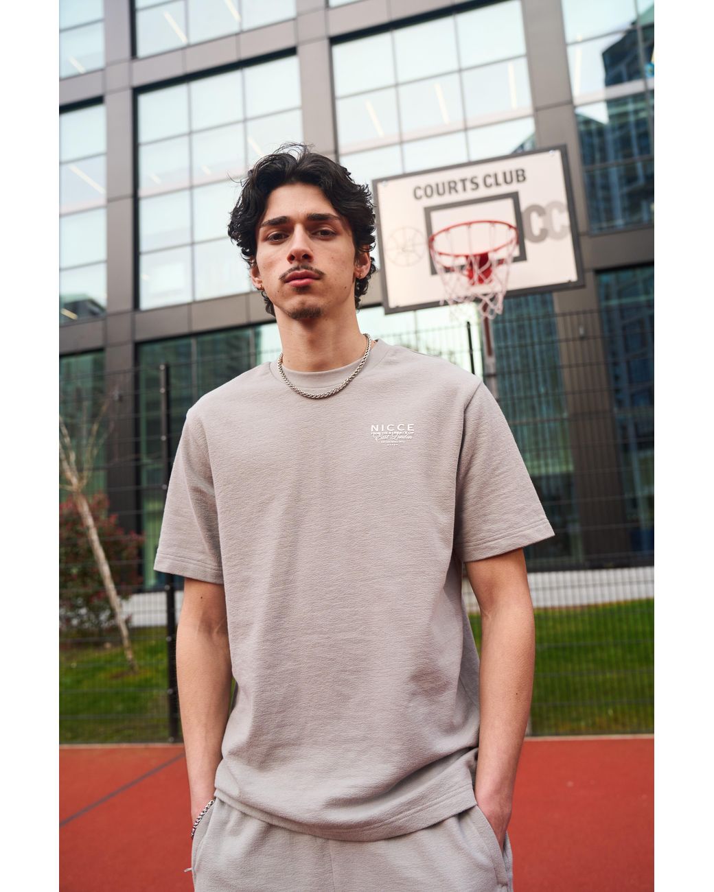 Nicce London Gray Cera T-Shirt for men