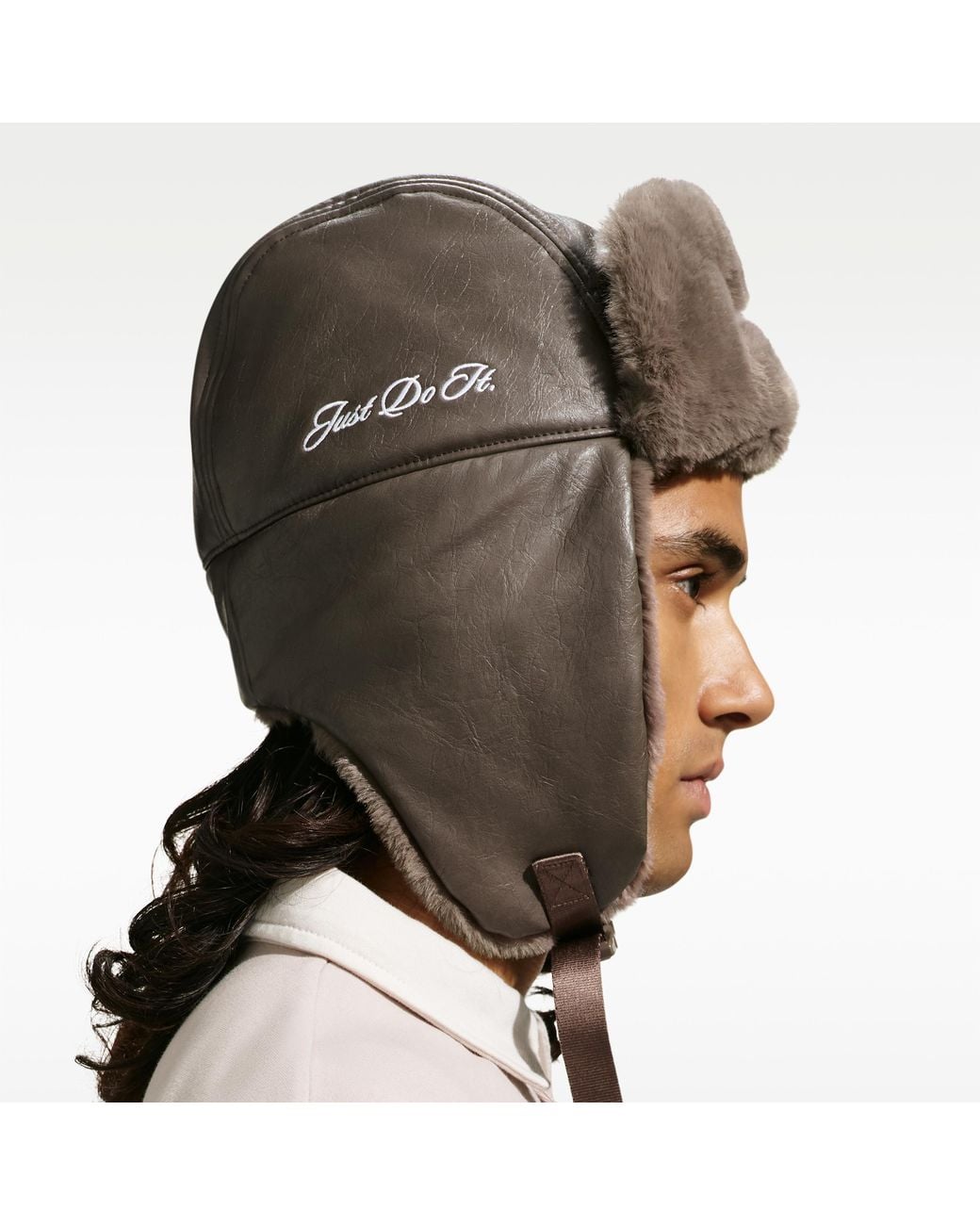 Nike Brown Fly Leather Trapper Cap