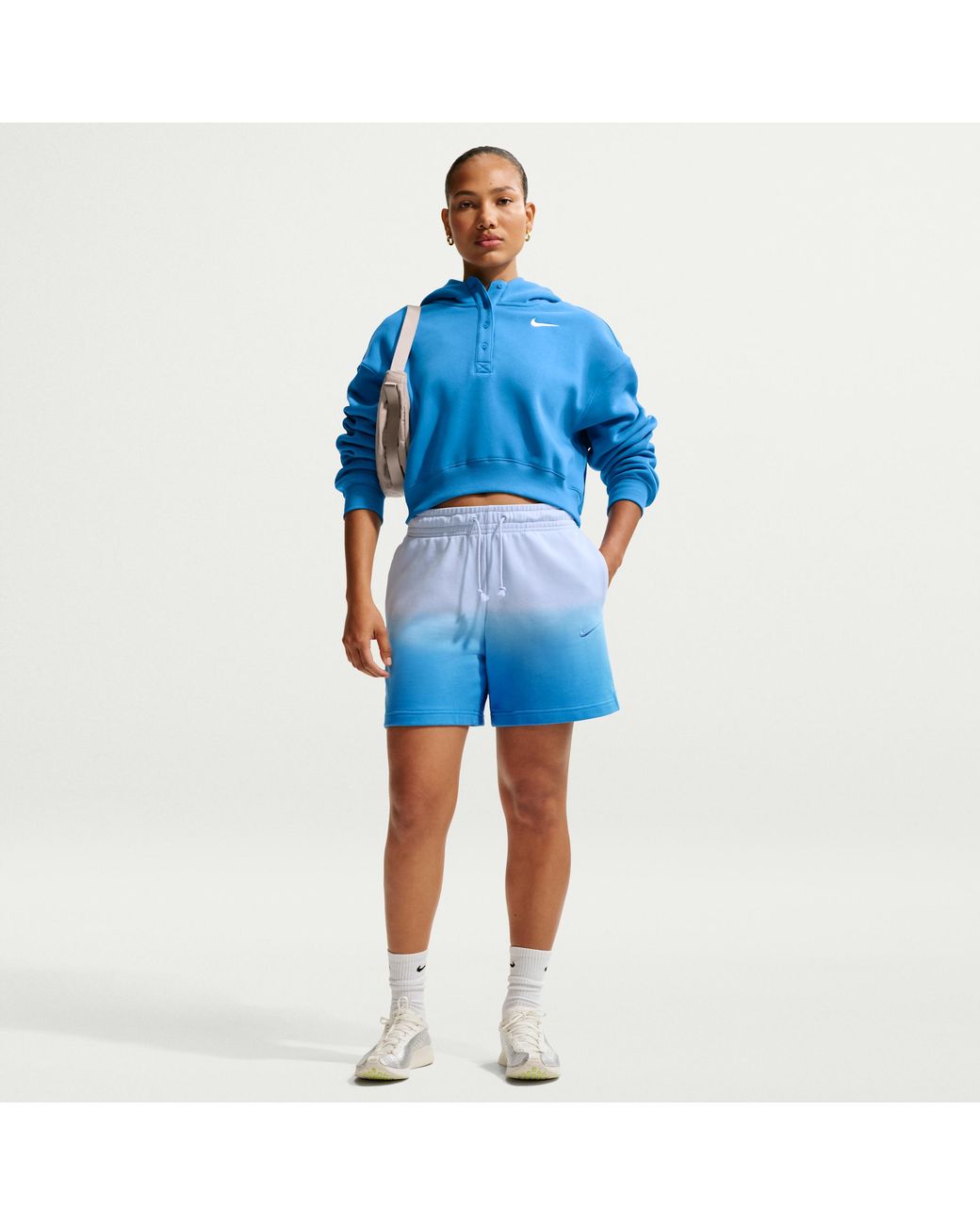 Fleece Mid Rise Short Nike Sportswear Phoenix Fleece Mid-Rise Shorts in Blue | Lyst