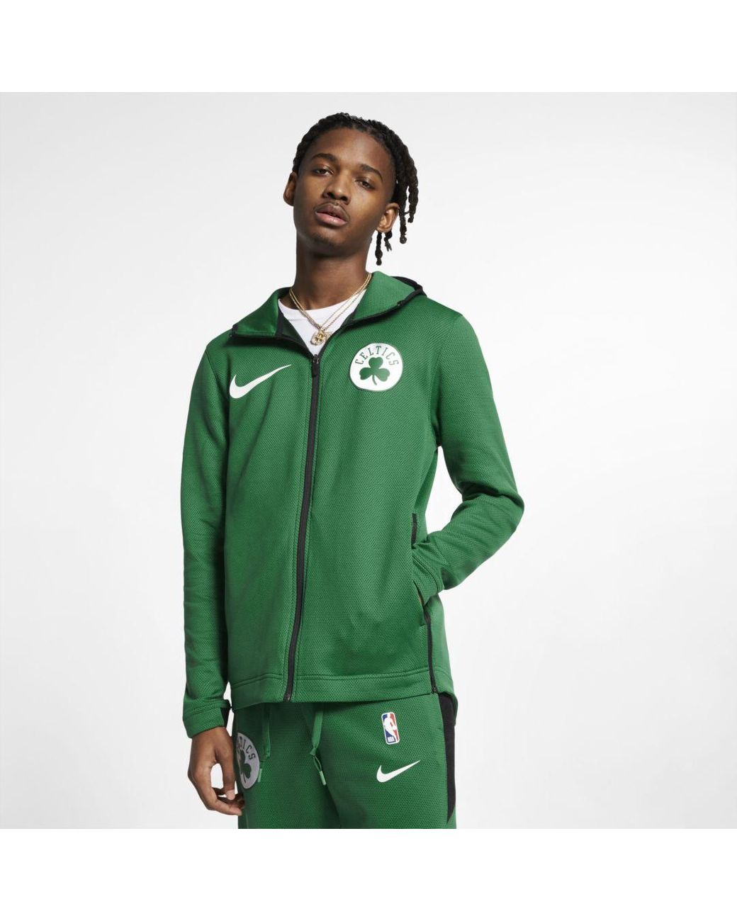 Nike Boston Celtics Therma Flex Showtime Nba Hoodie in Green for Men | Lyst