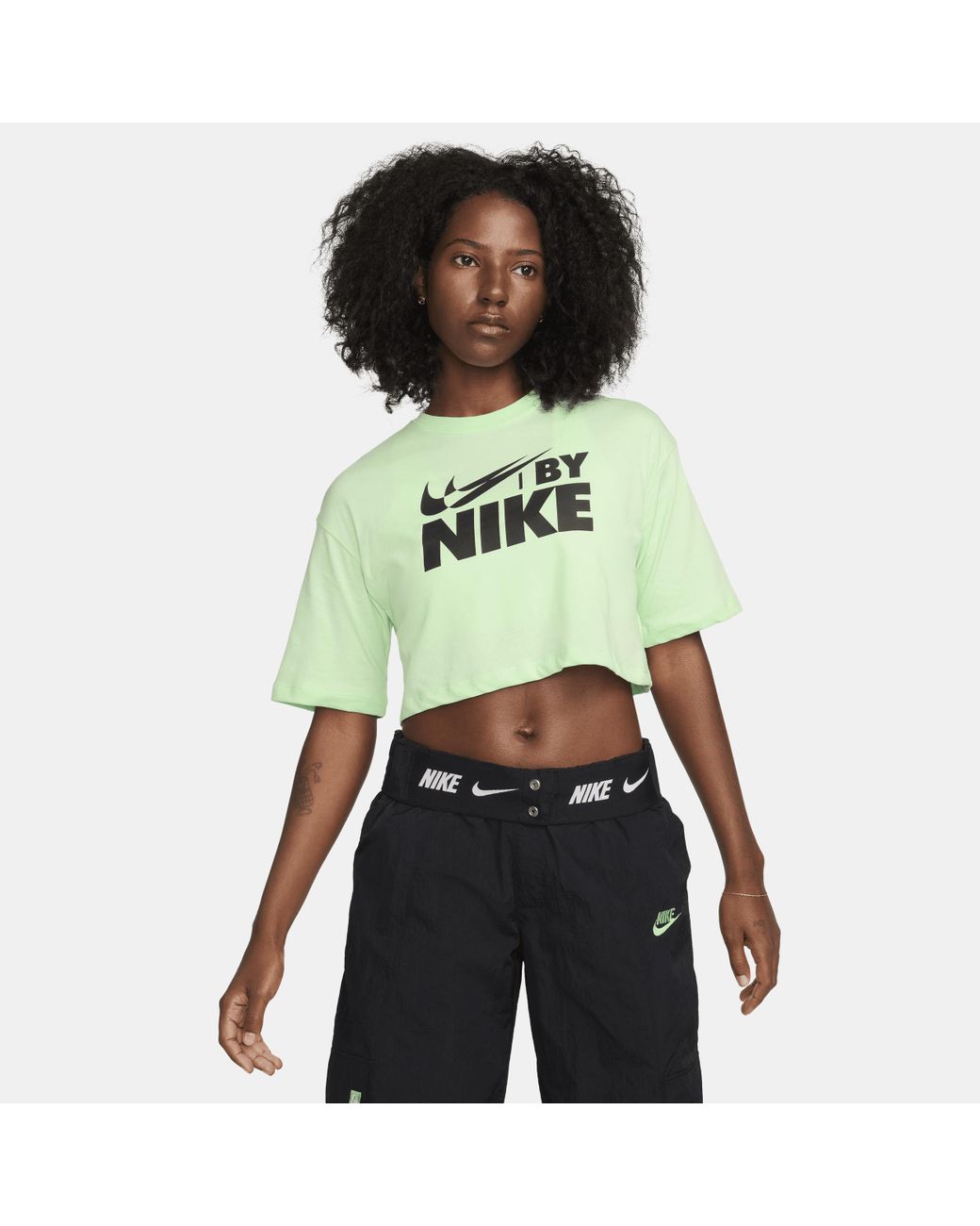 Nike Sportswear Cropped T shirt Cotton in Green Lyst UK